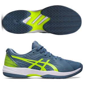 Asics Solutions Swift FF Clay- Steel Blue/ Hazard Green