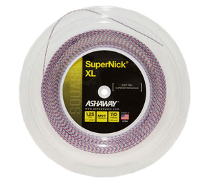 Ashaway SuperNick XL 1.25 (white with blue/red) 110 m Squash String