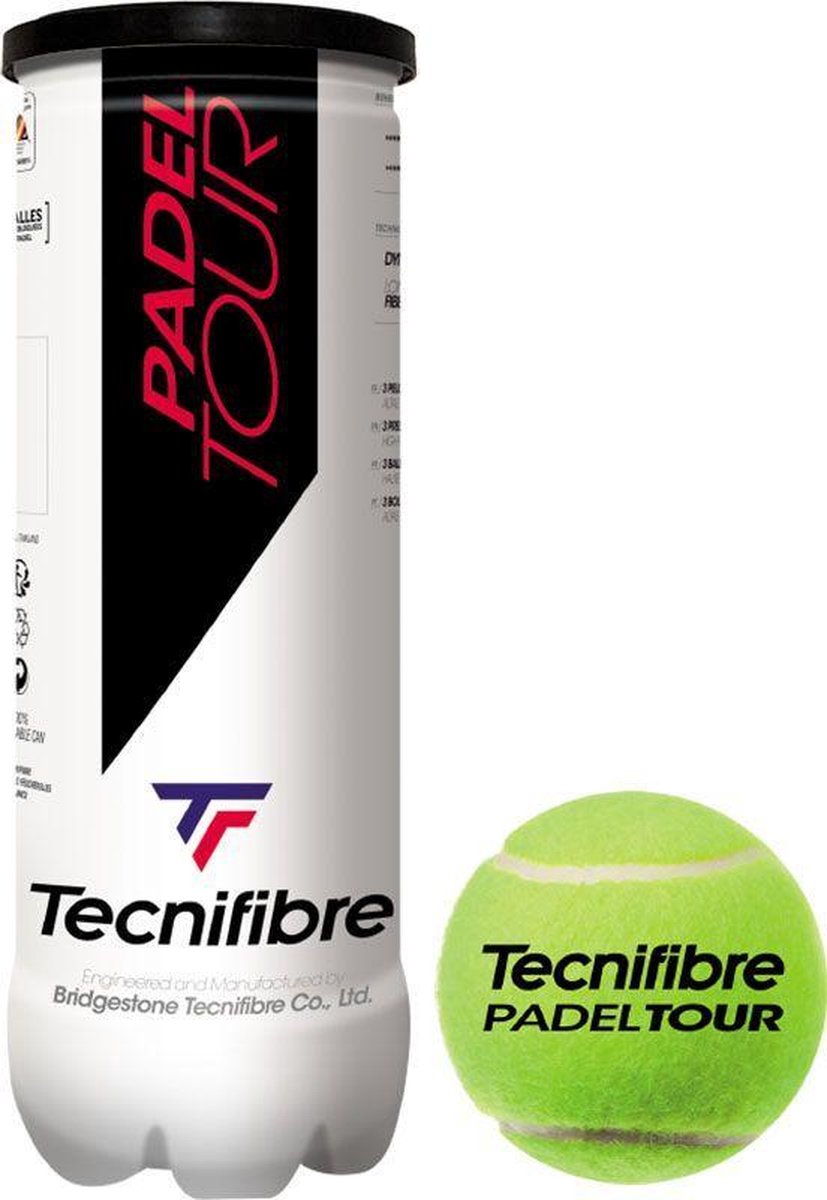 Tecnifibre PADEL TOUR (3 balls / tube) Padel ball